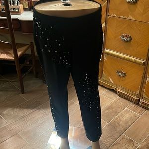 Black Embelished Gianfranco Ferre designer Italian pants size 30/44 XS